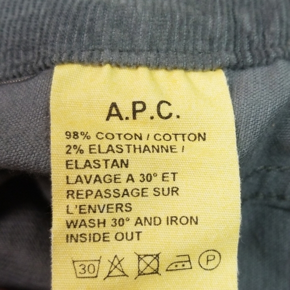 A.P.C. Gray Corduroy Five Pocket Pants **read description European Cut - Picture 4 of 6